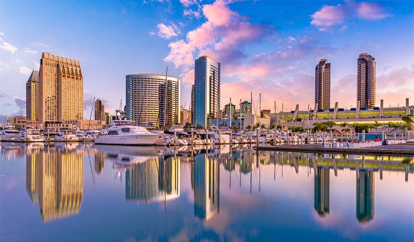 San Diego skyline, California